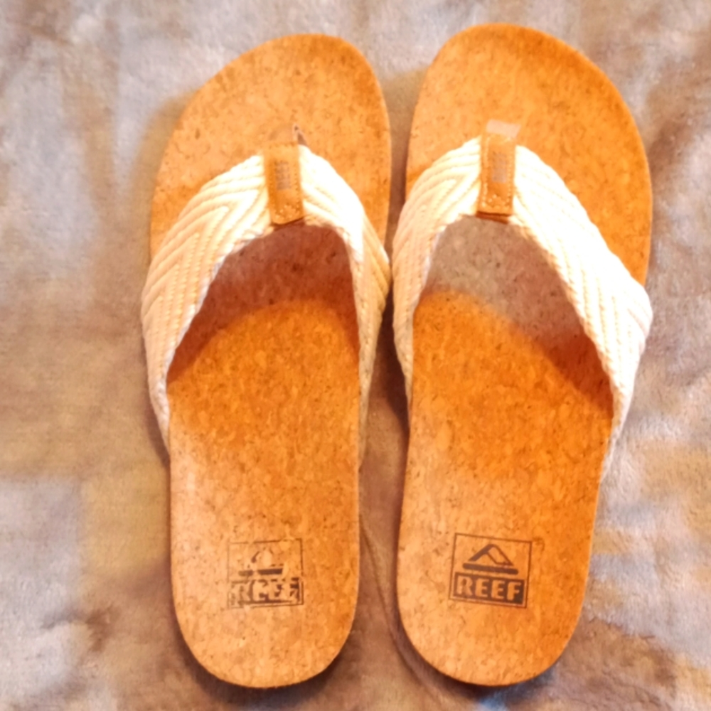 Reef Cushioned Strand Cream Cork Sandals, US size Women's 9, EU size 40, NWOT